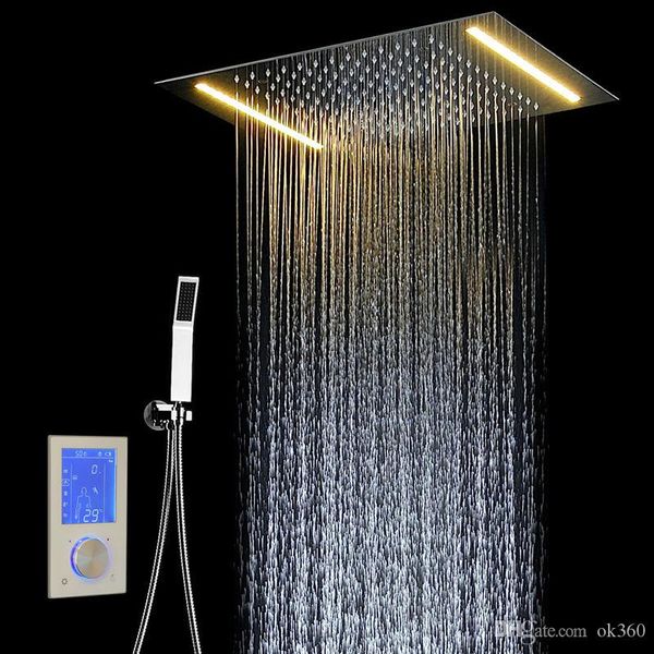 

digital shower set controller touch control panel sus304 rainfall bathroom thermostatic control led digital shower faucet