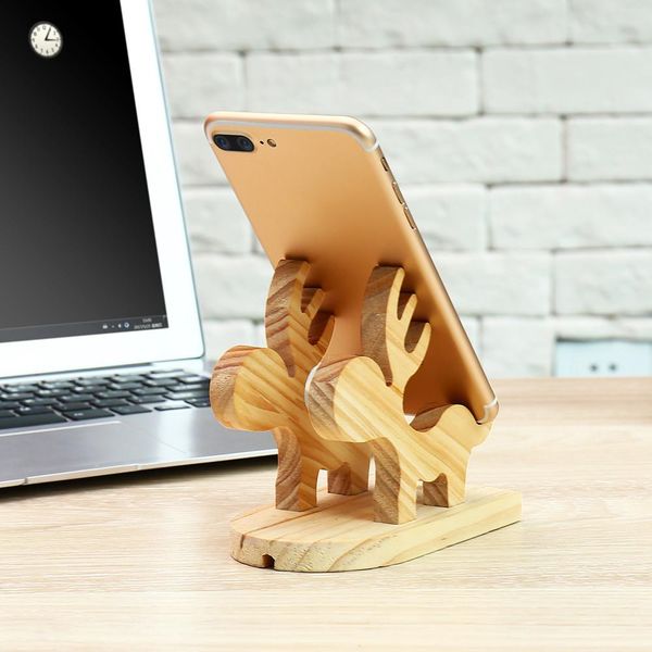 2019 Cell Phone Stand Bamboo Wood Moose Phone Bracket Friendly Eco