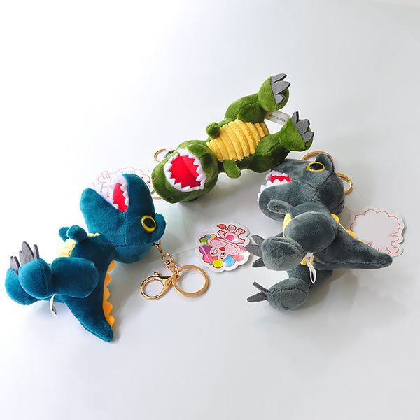 

cute doll dinosaur pendant animal for children 13 cm with metal keychain