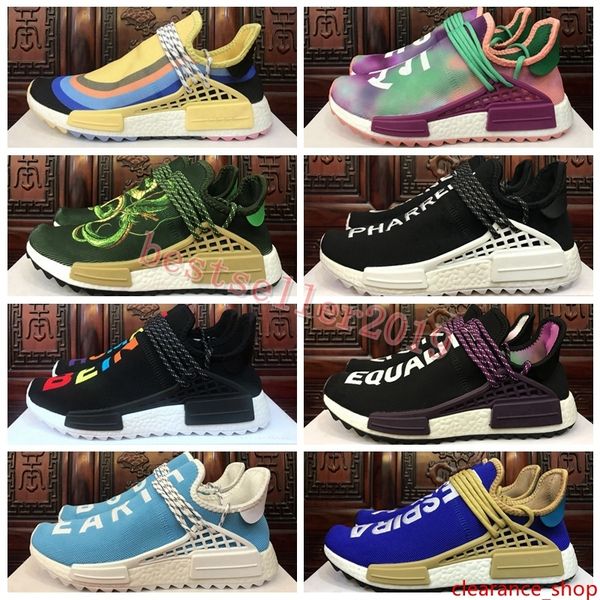 

2019 new human race runner sean wotherspoon pharrell williams hu trail holi women mens running shoes trainers brand designer sneakers