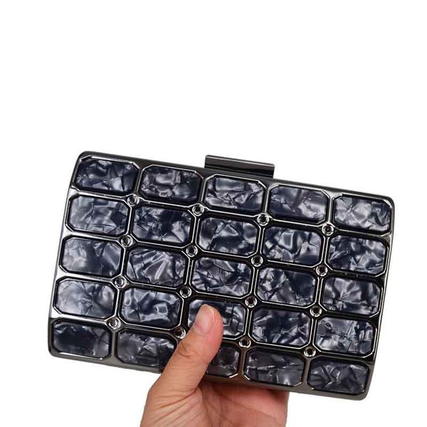 

double sides acrylic plaid clutch bag wine black sky blue evening bag party handbags mini women wedding purse day clutches zl03