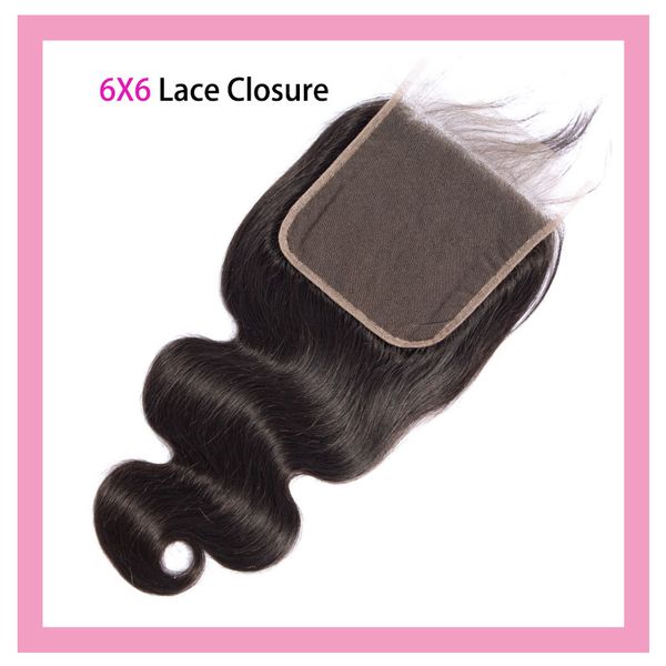 

бразильская человеческих волос шесть шесть lace closure с ребенком волос объемная волна 6x6 шнурок закрытие natural color top затворы 10-22i, Black;brown