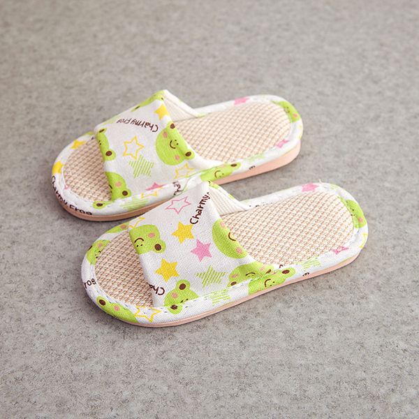 

toddler infant kids girls boys cartoon linen slippers breathable shoes, Black;grey