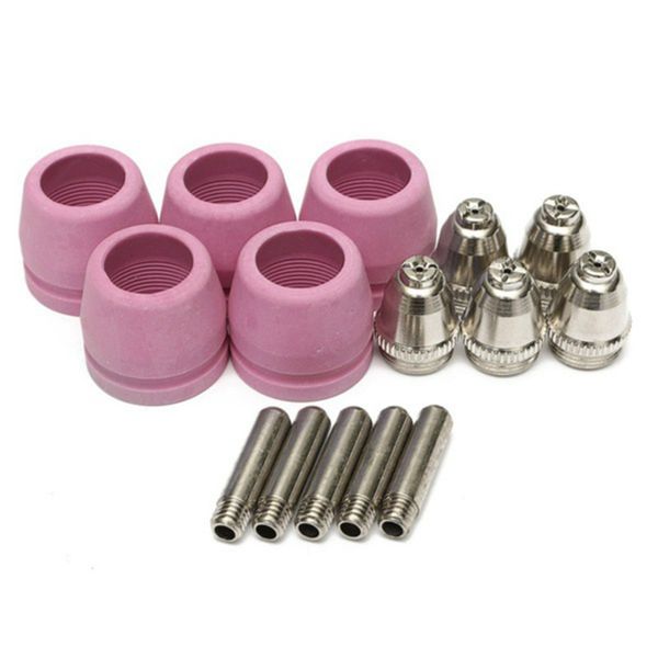 

23pcs air plasma cutter ag-60 cutting torch/gun head consumable cut40/50/60a tips electrodes groove shiled cups