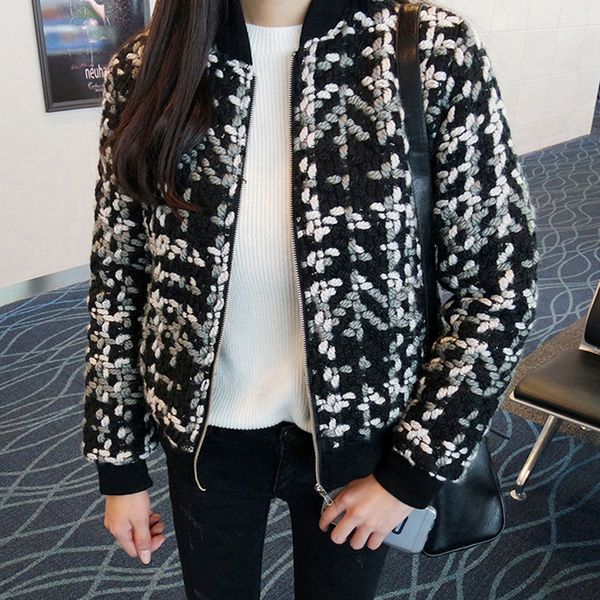 

2018 autumn winter woman thicken england style fashion jacket elegant lady casual flamingo, Black;brown