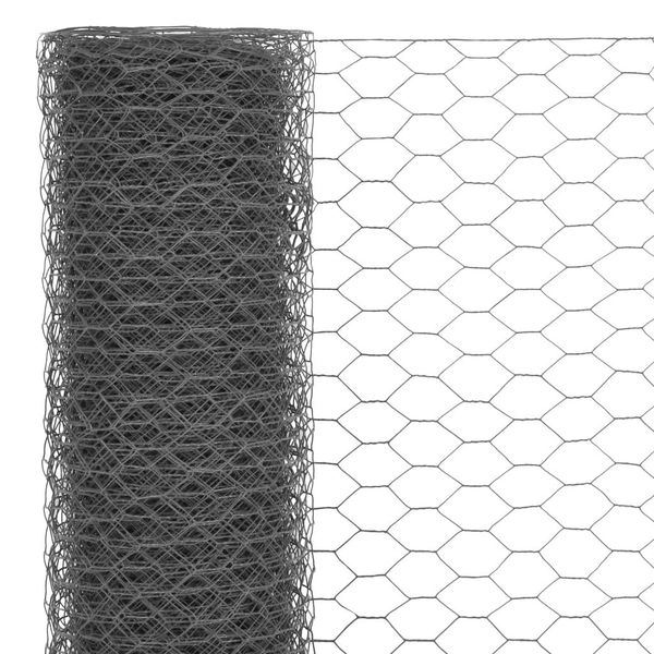 

стальная проволока сетка с пвх покрытием 25x1.5 m шестиугольная серый сад наборы