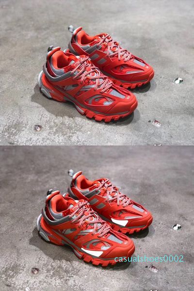 

special offer track paris triple s 3.0 gray orange yellow casual shoes flat casual shoes tess s. gomma trek men's and women's shoe, Black