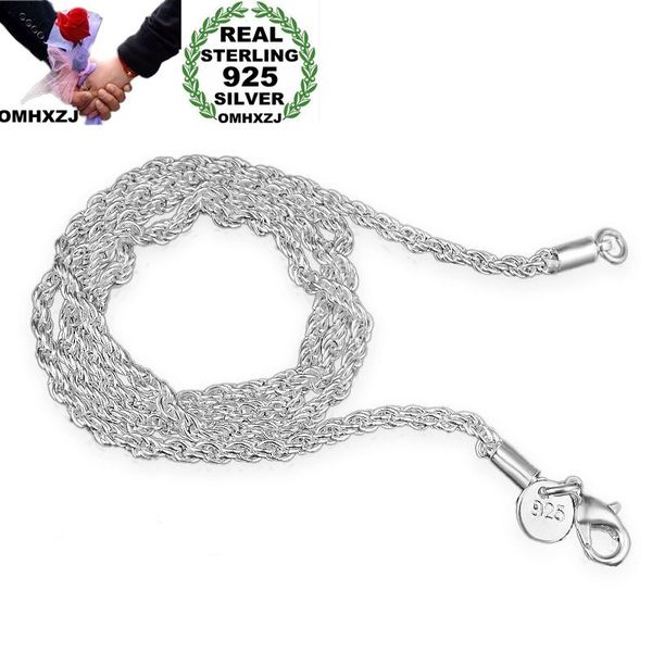 

omhxzj wholesale personality fashion woman girl party gift silver 3mm rope chain 925 sterling silver chain necklace nc189