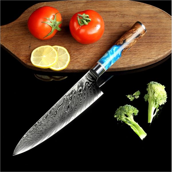 

luokesi damascus steel kitchen knife high hardness sharp household fruit and vegetable knife meat cleaver slicing knife