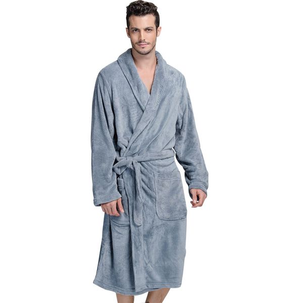 

xms brand thick flannel men's women bath robes gentlemen homewear male sleepwear lounges pajamas bathrobes winter autumn, Black;brown
