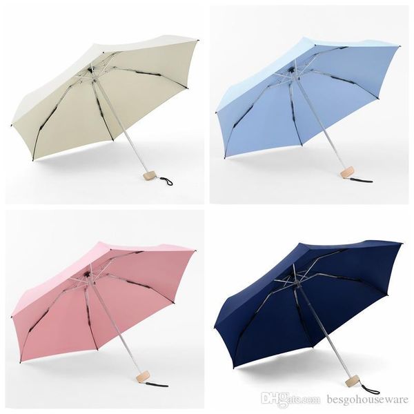 

travel portable five-folding umbrella mini pocket umbrella women uv rainy sunny umbrellas women men waterproof sun shade umbrella bc bh0835
