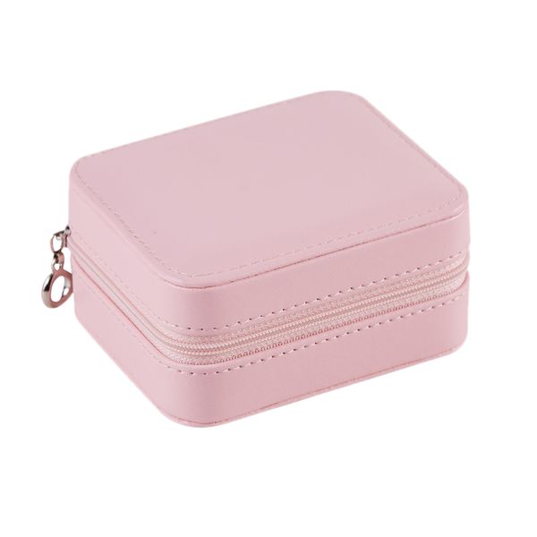 

кожа pu однослойного jewelry box хранения портативных ювелирные изделия серьга кольцо ящик для хранения малого, Pink;blue