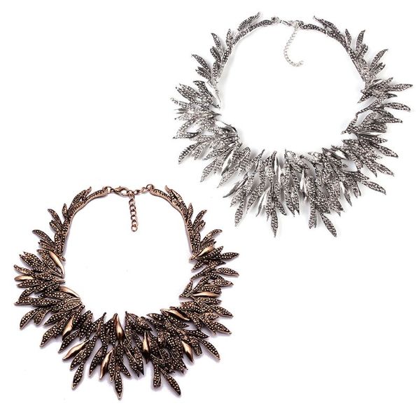

vintage statement necklace clavicle chain exaggerate collar choker jewellery gift for women girls, Golden;silver