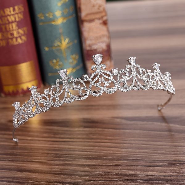 

wedding party 15x3cm tiaras beaded flower leaf headwear of bride crown diamond headwear for bride acting initiation graduation zg-112, White;golden