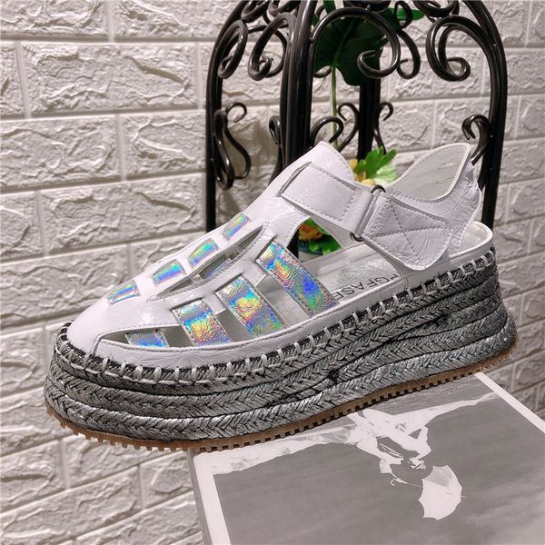 

rhinestone sandals 2020 summer muffins shoe shoes closed toe suit female beige shoes strappy heels wedge with ladies, Black