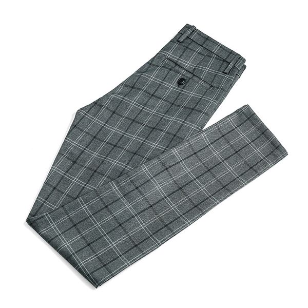 

men's suits & blazers spring autumn man casual plaid suit pants business work formal for men dress slim fit trousers mens clothing, White;black