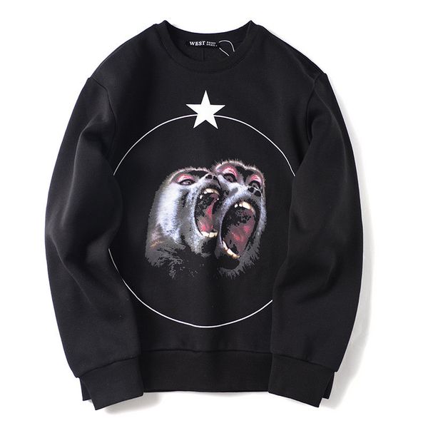 

Baboon Printed Designer Mens Sweatsthirt Autumn Long Sleeve O Neck Thick Teenager Tops Fashion Mens Sweaters