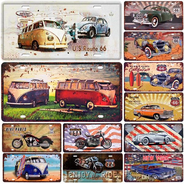 

abox сша автобус мотоцикл автомобилей металл номерного знака vintage home decor tin вход бар бар гараж декоративный металлический знак карти