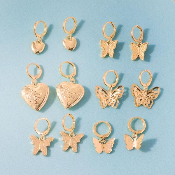 

1pair new tiny hoop earrings for women girl gold cartilage hoops earrings jewelry heart butterfly geometric stud earring e518, Golden;silver