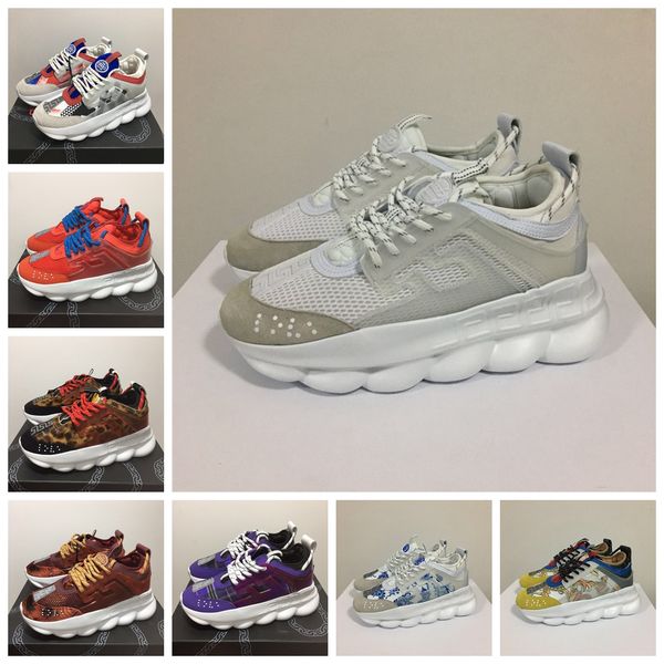 

2019 chain reaction luxury hoe men women neaker now leopard blue me h rubber leather fa hion women hoe ca ual