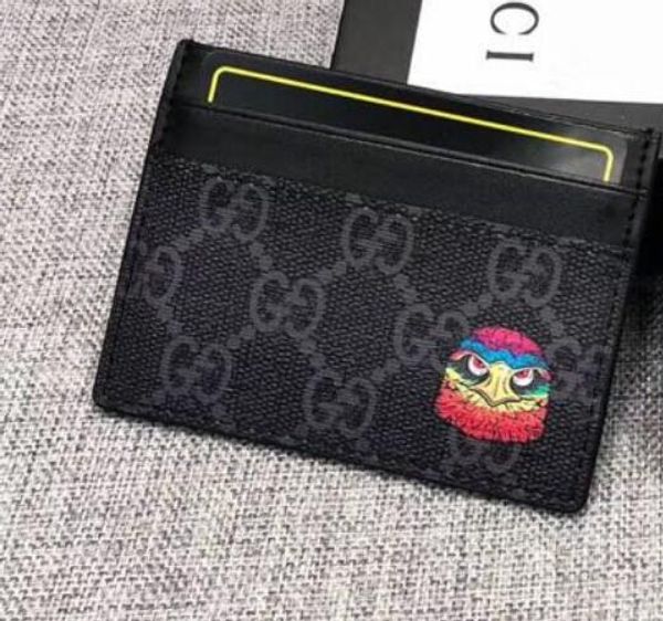 

2020 classic design european holders mens small wallets card n451277 bags print snake tiger leather fashion men card credit wallets bee kdti, Red;black