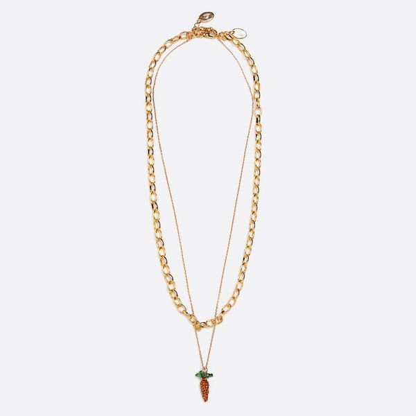 

carrot neckalce 2020 new boho handmade rope stone patchwork neckalce fashion animal stone pendant necklace for women jewelry, Silver