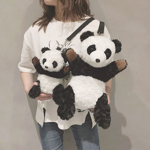 

2019 new plush women bag panda shape women shoulder bag cute girl crossbody leisure lady wallet fashion backpack