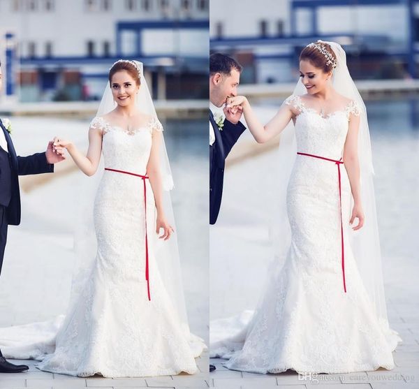 

2019 новый великолепный русалка свадебные платья элегантный boho кружева свадебные платья стиль кантри с плеча короткие рукава свадебные пла, White