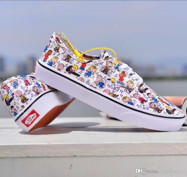 vans snoopy mujer dorados