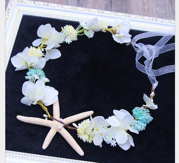 

bride's wreath simulated headdress p portrait headdress starfish hair dress accessories, Slivery;golden