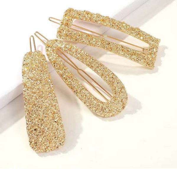 

hairpin hairaccessories & tools clasp european and american new hair clip set of three cross-border for metal geometry edge, Black;brown