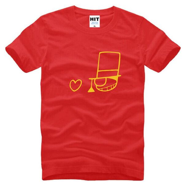 

detective conan kaitou kidd anime printed t shirts men summer short sleeve o-neck cotton men's t shirt cartoon tee shirt homme, White;black