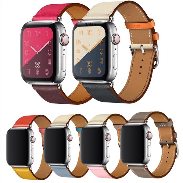 

For Apple Watch Bands Genuine Leather Strap Replacement Band Watchband with Stainless Metal Clasp for iWatch Apple Watch Series 4