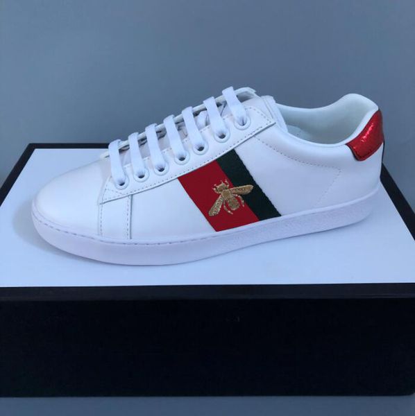 

designer shoes ace luxury embroidered white tiger bee snake shoes genuine leather designer sneaker mens women casual shoes, Black