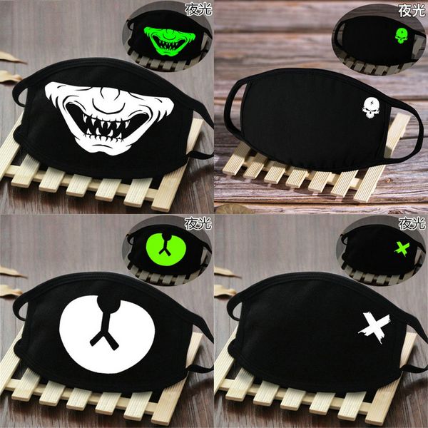 

face mask cover with fangs facemasks glow in the dark skeleton skeleton half mask face mask abc2007 bzrdr, Black