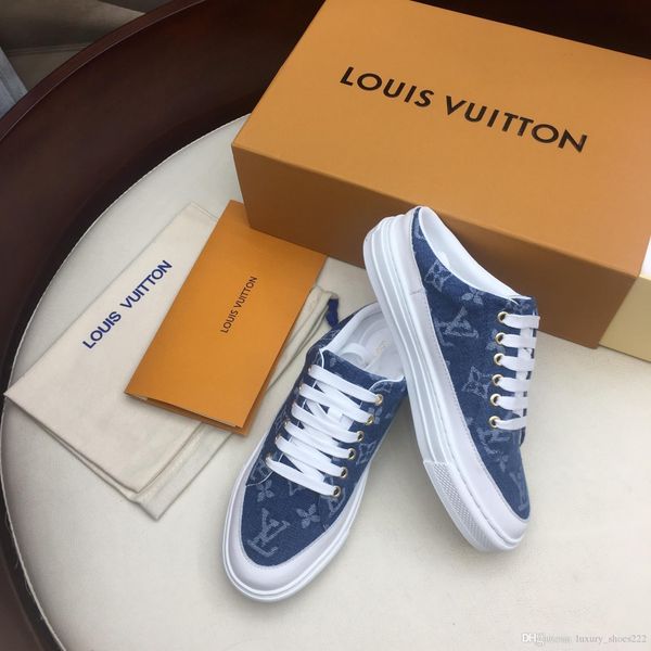 

2020 latest listed ladies casual shoes stellar half-step sneakers brand design fashion striped half slippers size 35-40