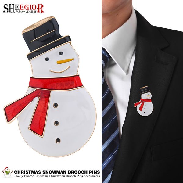 

lovely christmas snowman brooch pins metal men's badge fashion jewelry simple enamel snowman brooches for women accessories gift, Gray