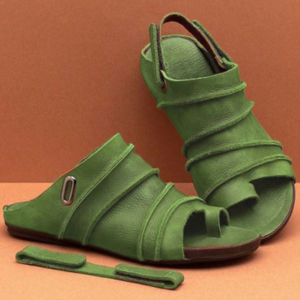 

nouc vintage comfort buckle-strap sandals womens casual leather flats sandals femme slip on summer beach 2020 t19, Black