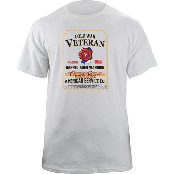 

cold war veteran whiskey label graphic t-shirt, White;black