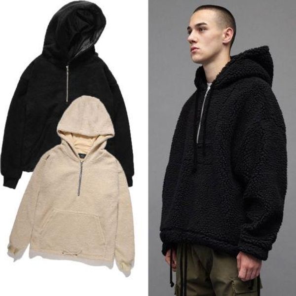 

2019 trendy fleece hooded mens hoodies and sweatshirts oversized for autumn with hip hop winter hoodies men brand, Black