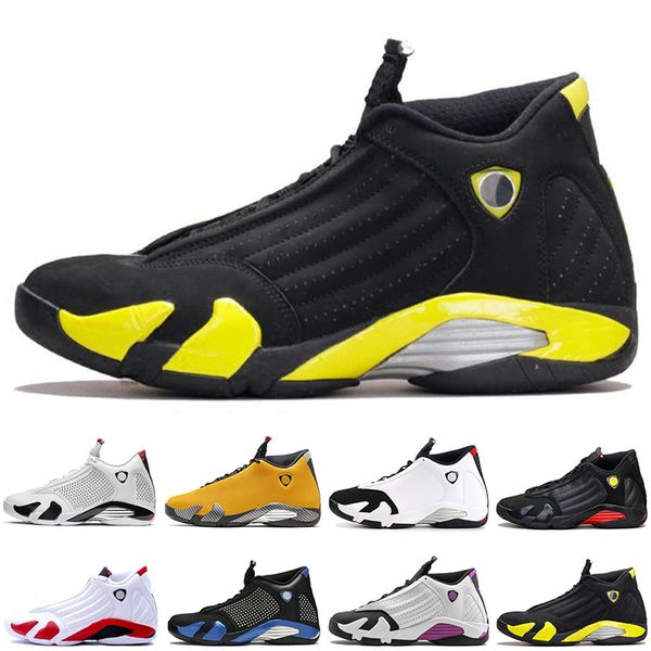 

14 14s thunder white black red mens basketball shoes 14s xiv candy cane black toe dmp last smen sport designer sneakers trainers, White;red