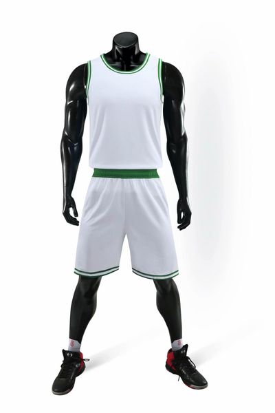 

men blank double-sided basketball team uniforms kits sports clothes tracksuits personality customized basketball sets with shorts a15-6, Blue;black