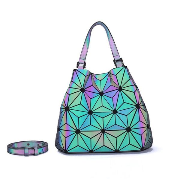 

superior geometric split joint plaid big tote sequins handle bag ladies diamond lattice handbag fashion rubik cube women designer tot #66