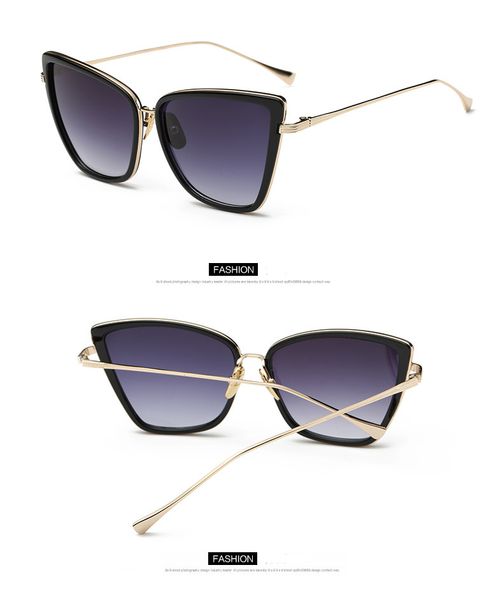 

2018 womens fashion cat eye sunglasses women retro sun glasses ladies vintage glasses or feminino d, White;black