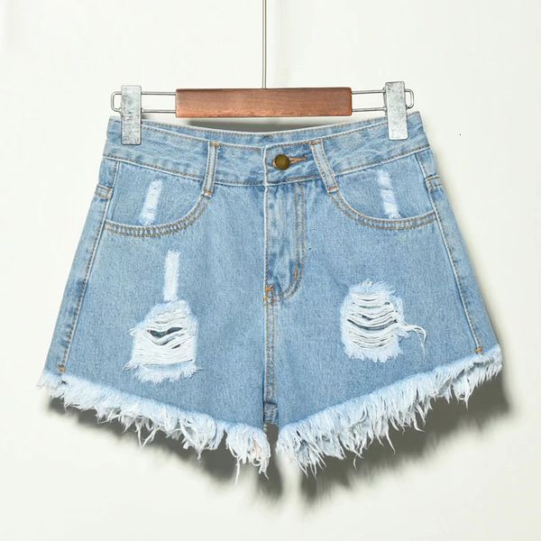 

woman shorts woman shorts europe blue crimping hole denim shorts for women summer new brand trendy slim casual womens heavyweight 6xl, White;black