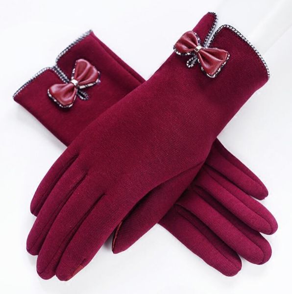 

women' autumn and winter thicken warm cotton glove lady' winter touch screen driving glove r117, Blue;gray