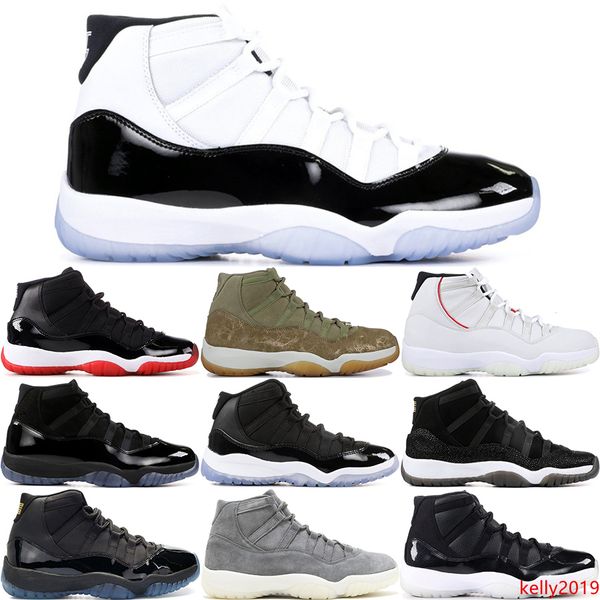 

11 prom night xi cap and gown 11s gym red prm heiress midnight navy men basketball shoes bred space jam sneakers 36-47