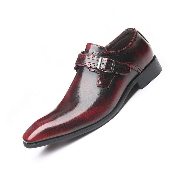 

2020 spring men's quality leather shoes business casual formal wear men's shoes square head, Black