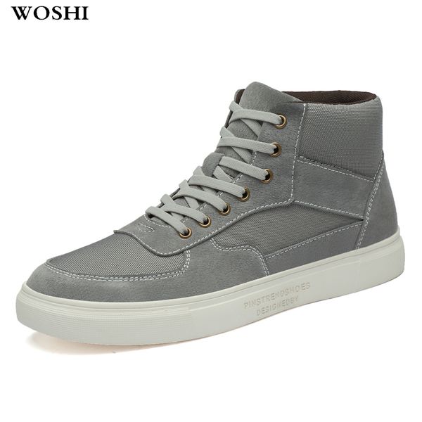 

ankle boots men winter suede leather boots for men lace up shoes erkek ayakkabi high sneakers footwear, Black