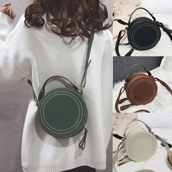 

fashion ladies solid color round versatile shoulder bag messenger bag handbag petit sac femme bolsa feminina #s